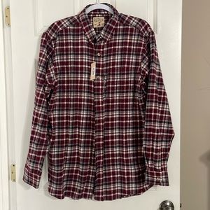 Red Head Red Plaid Flannel Button Down Shirt NWT